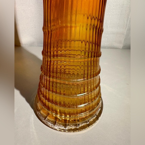 Vintage Imperial Carnival Glass Marigold Ripple Swung Vase - Picture 14 of 15